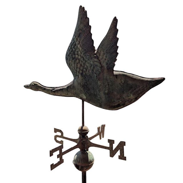 Copper Three-Dimensional Copper Weathervane with Flying Swan, 1900s For Sale - Image 8 of 8