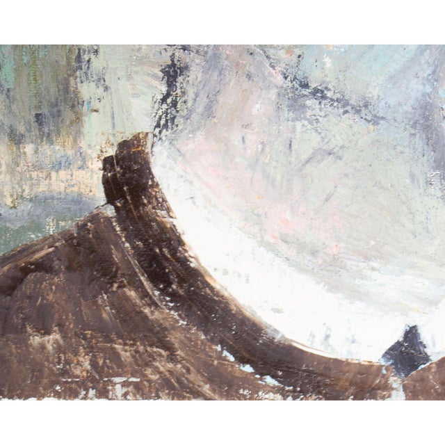 Late 20th Century Signed Abstract Portrait Oil on Canvas Painting by Kako Topouria For Sale - Image 5 of 10