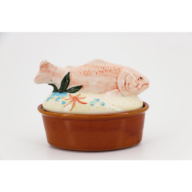 Circa: 1970. Origin: Portugal. Material: Glazed Earthenware. Item condition: There is one chip to the tail of the fish....