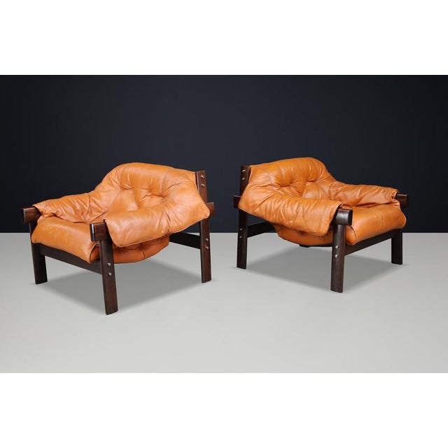 MP-41 Lounge Chairs in Cognac Leather by Percival Lafer, 1970s, Set of 2 For Sale - Image 6 of 18