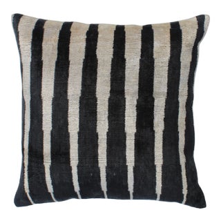 Contemporary Silk Velvet Ikat Bohemian Pillow For Sale