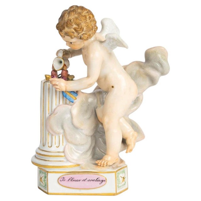 Napoleon III Porcelain Sculpture from Meissen, 19th Century For Sale - Image 6 of 6