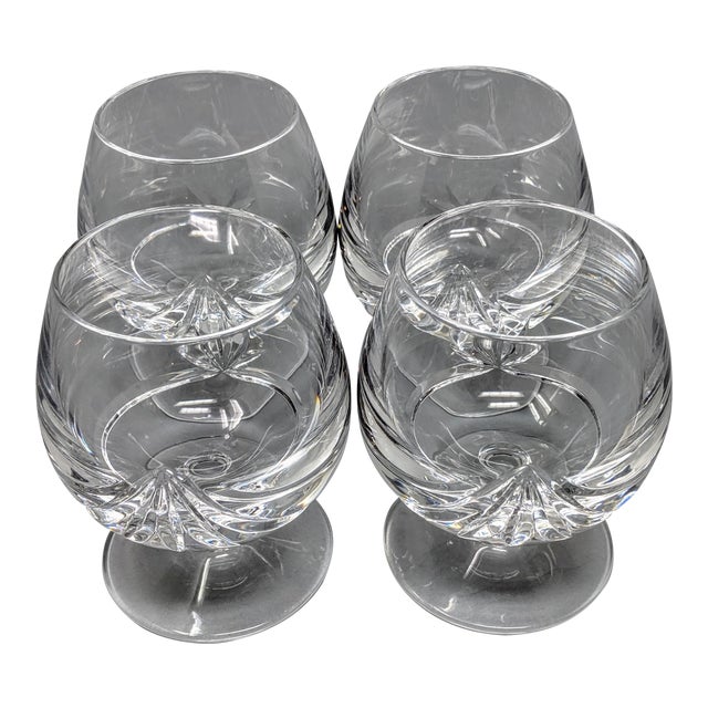 Heavyweight Vintage Cognac Lead Crystal Glasses Set of 4 Chairish