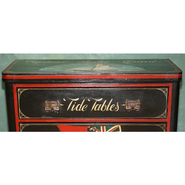 Antique Chest of Drawers with Hand-Painted Nautical Ships, Bristol, United Kingdom, 1892 For Sale - Image 9 of 18