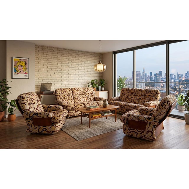 Living Room Sofa and Armchairs, 1970s, Set of 3 For Sale - Image 14 of 15