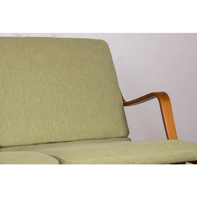 Wood Danish 3-Seater Sofa in Laminated Beech and Mahogany Model AX by Peter Hvidt and Orla Molgaard-Nielsen for Fritz Hansen, 1960s For Sale - Image 7 of 18