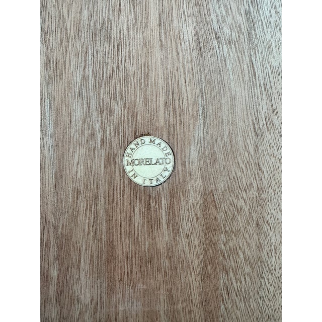 Morelato Sculptural Layered Ash Wood Side Table / Pouf With Leather Top – Italian Design For Sale - Image 4 of 8