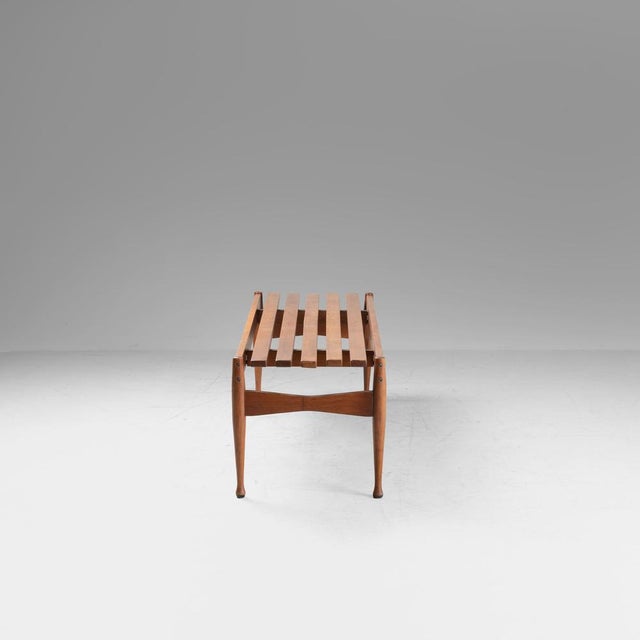 Slatted Teak Bench, 1960s For Sale - Image 4 of 10