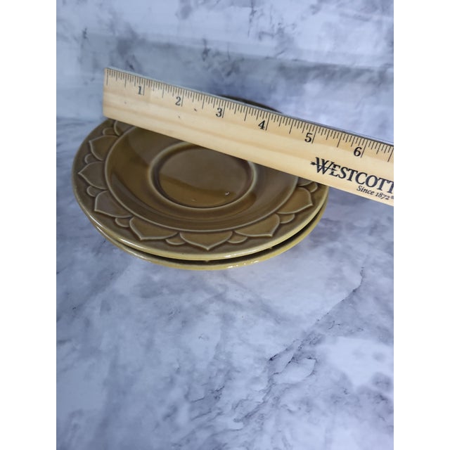 Goldenrod 1980s Golden Seville Stoneware Coffee Mugs Saucers For Sale - Image 8 of 10