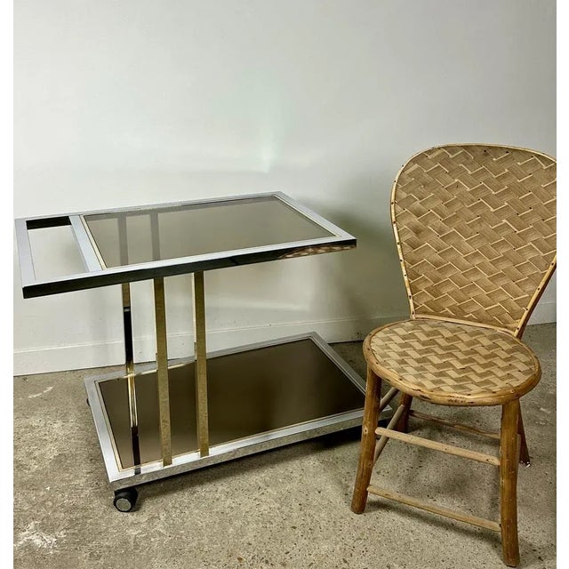 Metal Service / Roller Table in Chromed and Golden Brass from Belgo Chrom / Dewulf Selection, 1960s For Sale - Image 7 of 13