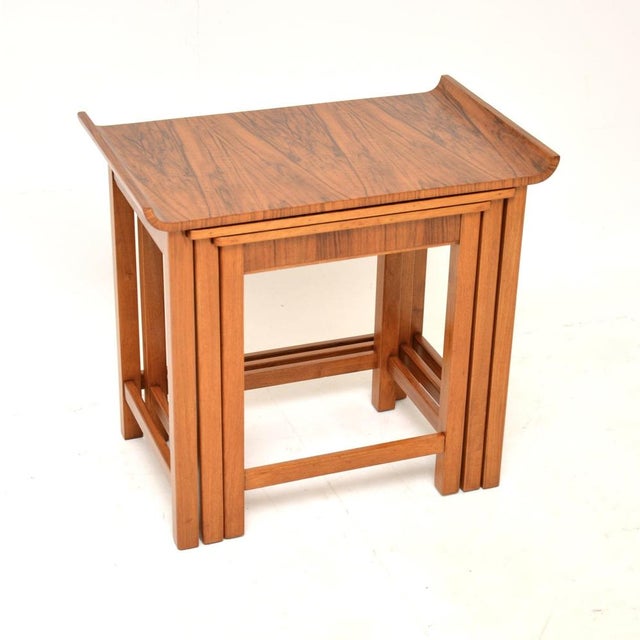 A superb original Art Deco figured walnut nest of tables. They were made in England, and date from the 1930’s. They are of...