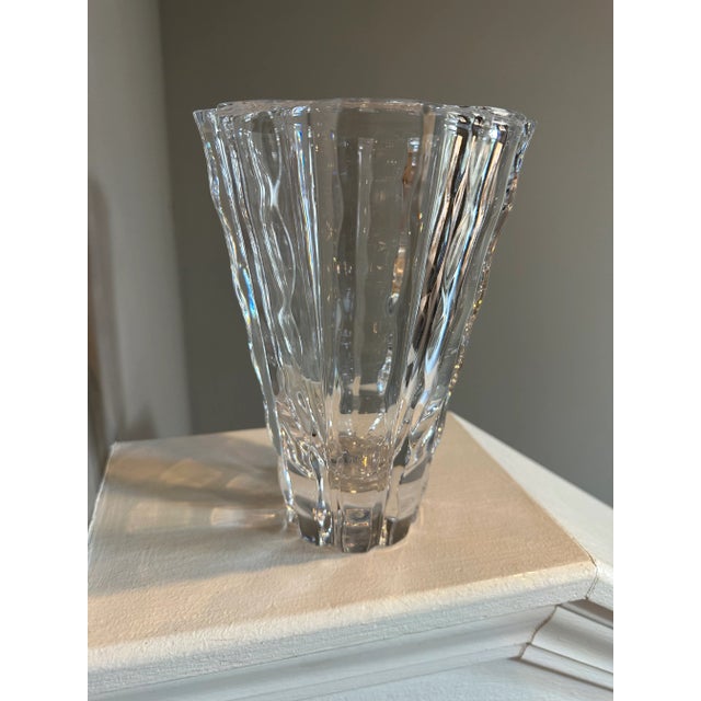 Vintage Transitional Orrefors Crystal Vase For Sale - Image 9 of 9