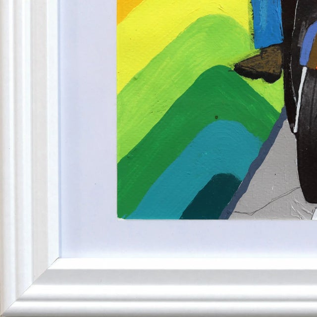 Urban Cowboy #2 - Colorful Rainbow Quirky Figurative Mixed Media Original Artwork by Fabio Coruzzi For Sale - Image 4 of 9