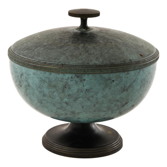 Art Deco Bonbonjaire in Bronze attributed to Nils Fougstedt, 1930s For Sale