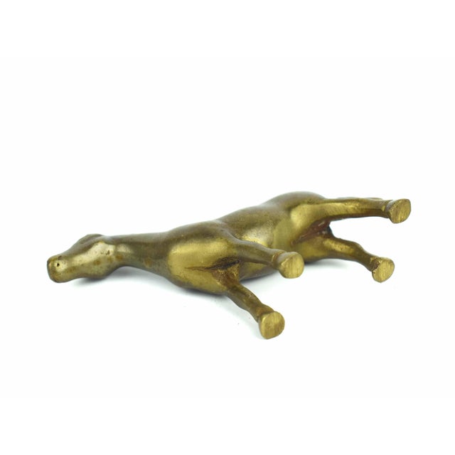 Solid Gold Brass Horse Pony Figurine For Sale - Image 4 of 4
