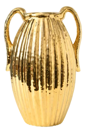 Gold Ceramic Vase from Maioliche Deruta, 1950s