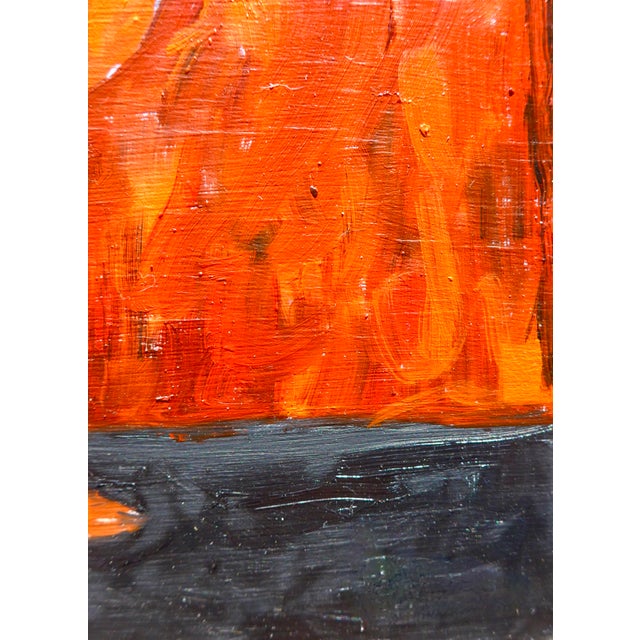 Bright and vibrant oil painting on box panel. The painting is of a beautiful bouquet of flowers in a sculptural vase. All...
