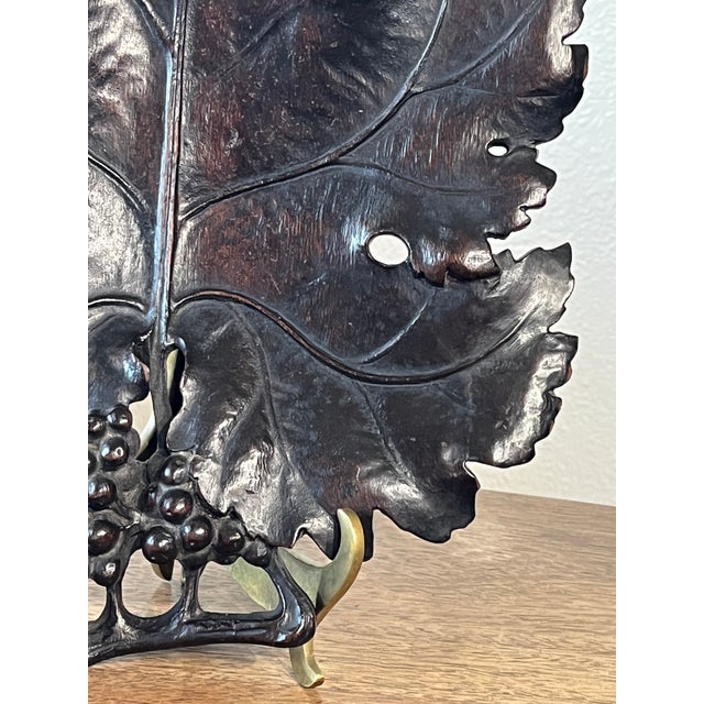 An exceptional, finely crafted American Art Nouveau serving dish or tray, masterfully sculpted from a single piece of...