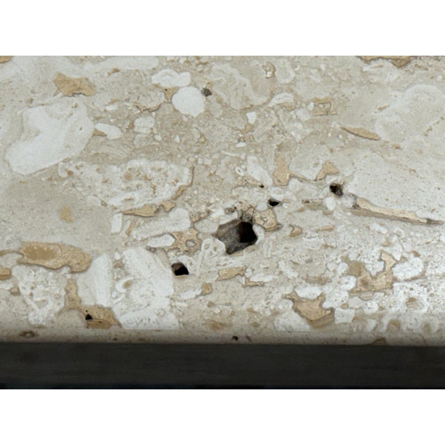 Travertine Reverse Bevel Coffee Table, Vintage For Sale - Image 10 of 12