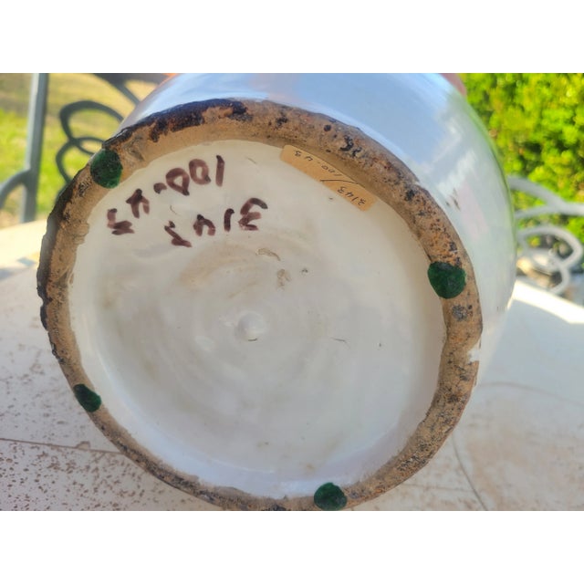 Eggshell Mid 20th Century Asian Phoenix Tail Vase For Sale - Image 8 of 13