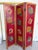 Mid-Century Modern Vintage Mid-Century Vienna Werkstatte Style Three-Panel Hand-Painted Wood Screen Room Divider (Pier 1) For Sale - Image 3 of 4