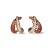 18K White & Pink Gold Diamond & Pink Sapphire Huggie Earrings Stunning Estate 18K White & Pink Gold Diamond & Pink...