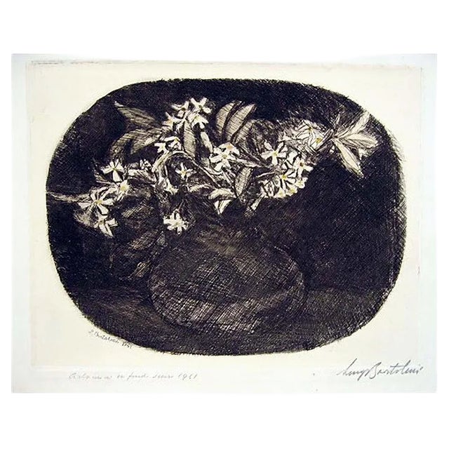 Ciclamini su Fondo Scuro - Etching by Luigi Bartolini - 1941 1941 For Sale
