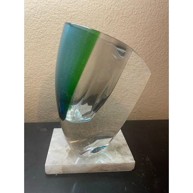 Kosta Boda Signed Goran Warff for Kosta Boda Sweden 8” Mirage Sommerso Vase For Sale - Image 4 of 7