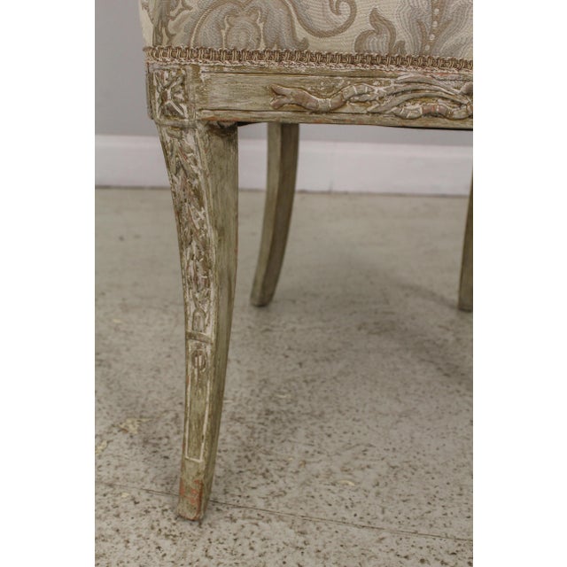 Paint Pair French Regency Paint Decorated Fireside Chairs For Sale - Image 7 of 13