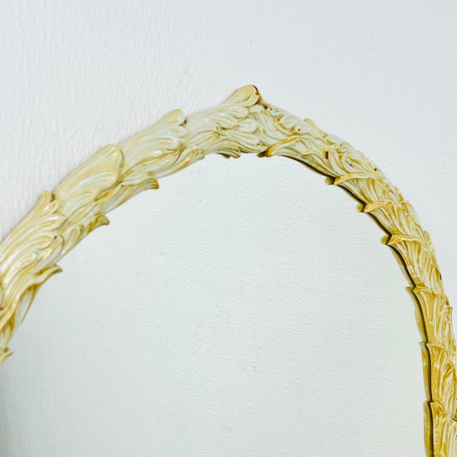 1970s Full Length 1970s Palladio Carved Palm Leaf Arch Mirror For Sale - Image 5 of 14