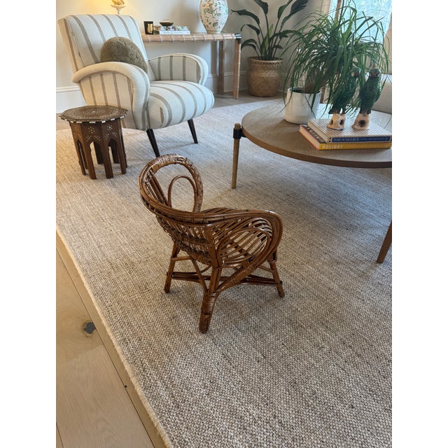 Mid 20th Century 1960s Italian Rattan/Bamboo Child Sized Mini Hoop Mini Hoop Chair For Sale - Image 5 of 12