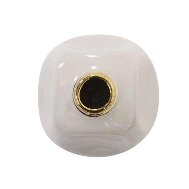 Kenneth Ludwig Chicago Christana Concaved Ceramic Vase- Short For Sale - Image 4 of 9