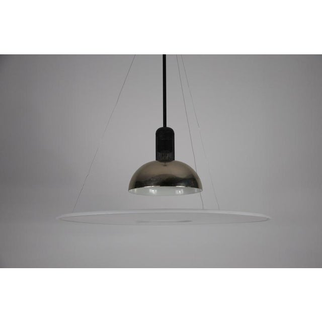 Metal Italian Frisbi 850 Pendant Lamp attributed to Achille Castiglioni for Flos, 1970s For Sale - Image 7 of 11