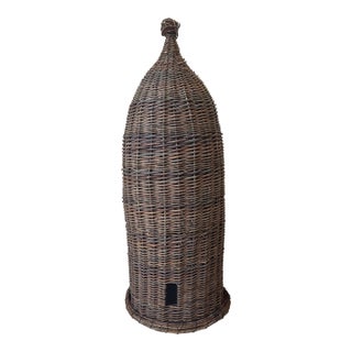 Vintage 36” Woven Wicker Bee Skep For Sale