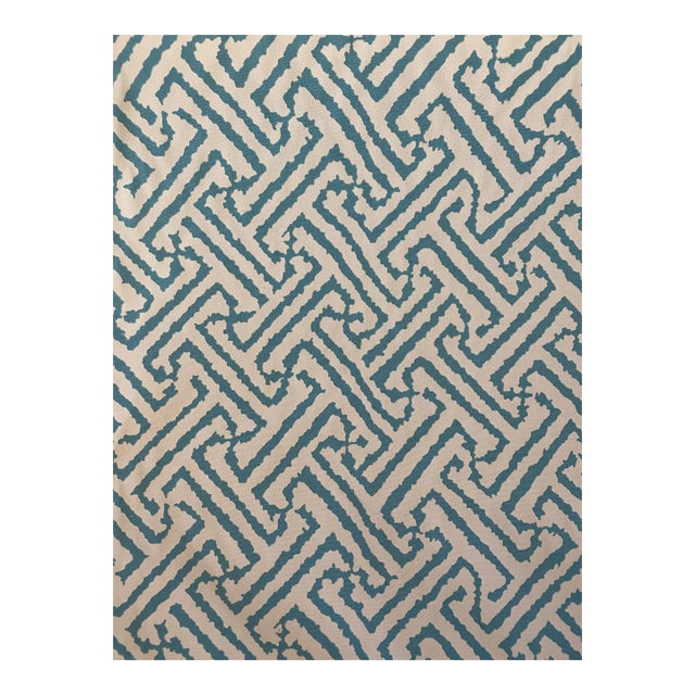 China Seas Java Grande / Turquoise Blue Outdoor Fabric 1 6/8 Yards For Sale