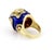 Contemporary Mid 20th Century Diamond Enamel 18k Yellow Gold Floral Dome Ring - Size 6 For Sale - Image 3 of 5