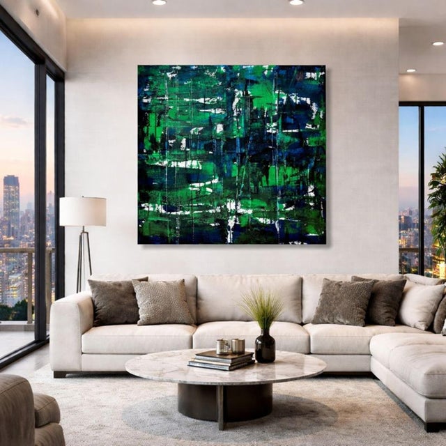 2020s Matrix 2 Abstract Expressionism Acrylic Painting by Shabs Beigh For Sale - Image 5 of 6