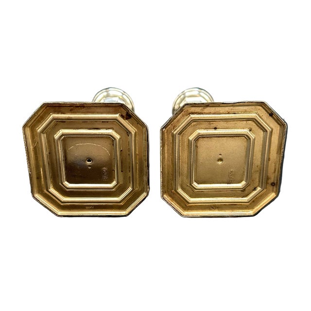 English Pair of Vintage William Adams Silverplate Candlesticks, Made in Spain For Sale - Image 3 of 5