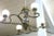 Metal Extraordinary 19th Century Beaux Arts Four Arm Brass & Zinc Globe Light Chandelier-Stanford White Gatsby MansionStyle- 37éw. For Sale - Image 7 of 9