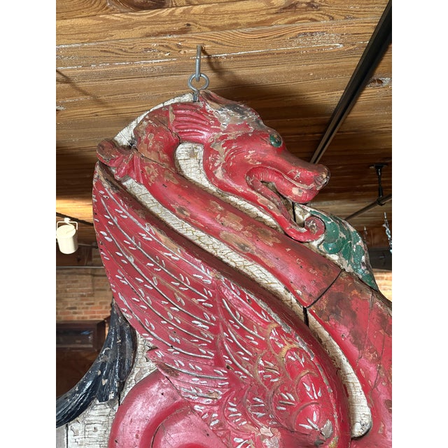 Early 20th Century Cw Parker Style Dragon Carousel Chariot Panel For Sale - Image 5 of 12