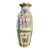 Tall Floor Rose Medallion Porcelain Chinoiserie Vase 36", Scroll Handles For Sale