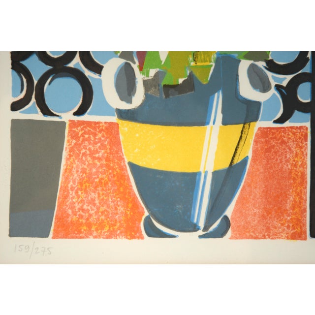 Flowers by the Window, Mid Century Cubist Still-Life Limited Edition Lithograph by Fausto Maria Casotti For Sale In Monterey, CA - Image 6 of 10