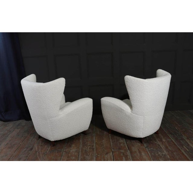Mid-Century Italian Wingback Armchairs in Bouclé, 1950s, Set of 2 For Sale - Image 15 of 18
