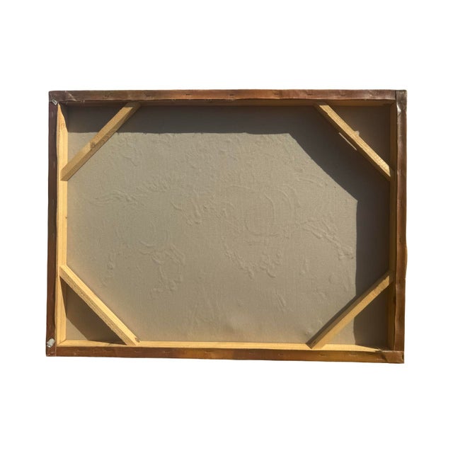 Vintage Canvas Painting of Horses For Sale - Image 4 of 6