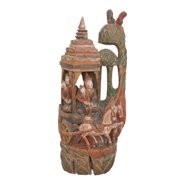 Divine Procession, Antique Thai Architectural Carving For Sale