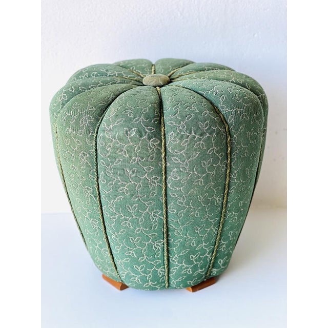 This tabouret, made in the 1950s, still features its original upholstery, which is in excellent condition. Only button is...