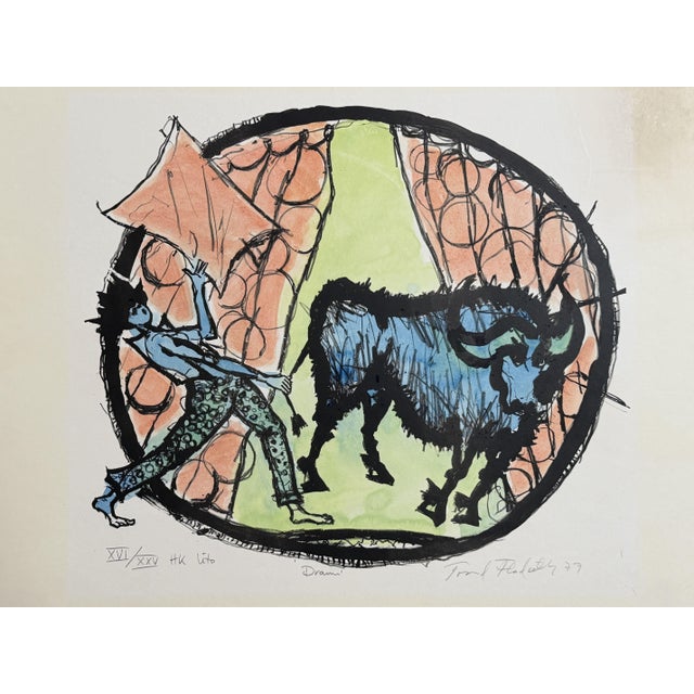 Trond Fladseth, Figurative Composition, 1977, Lithograph For Sale - Image 3 of 8