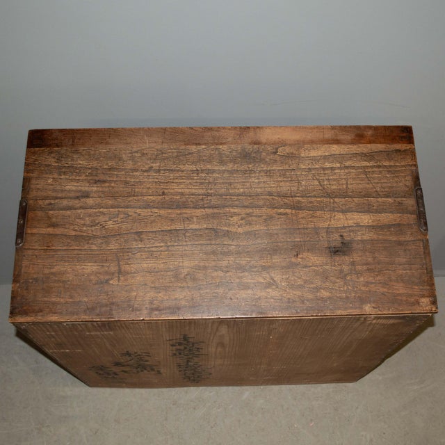Brown Antique Japanese Paulownia Wood Merchant Chest For Sale - Image 8 of 9