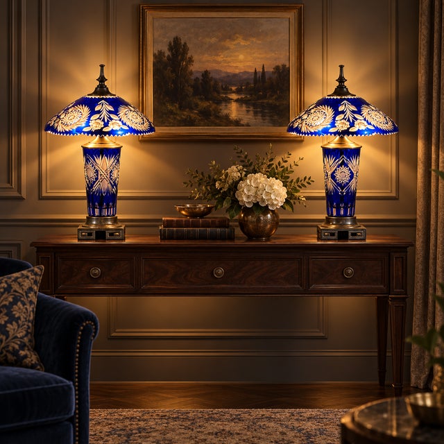WELCOME AND THANK YOU FOR TAKING THE TIME TO LOOK!! Absolutely gorgeous, Stunning, A striking pair of table lamps with...