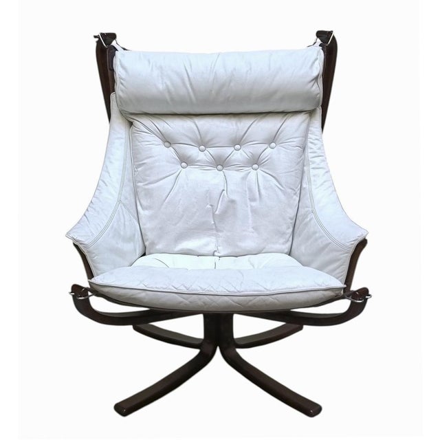 Sigurd Ressell for Vatne Mobler Wooden lounge chair with Poltrona Frau leather upholstery, circa 1980. Manufacturer's...